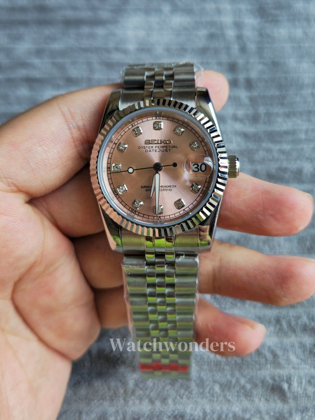 SEIKOMOD DATEJUST PINK DIAMOND 微粉砖石