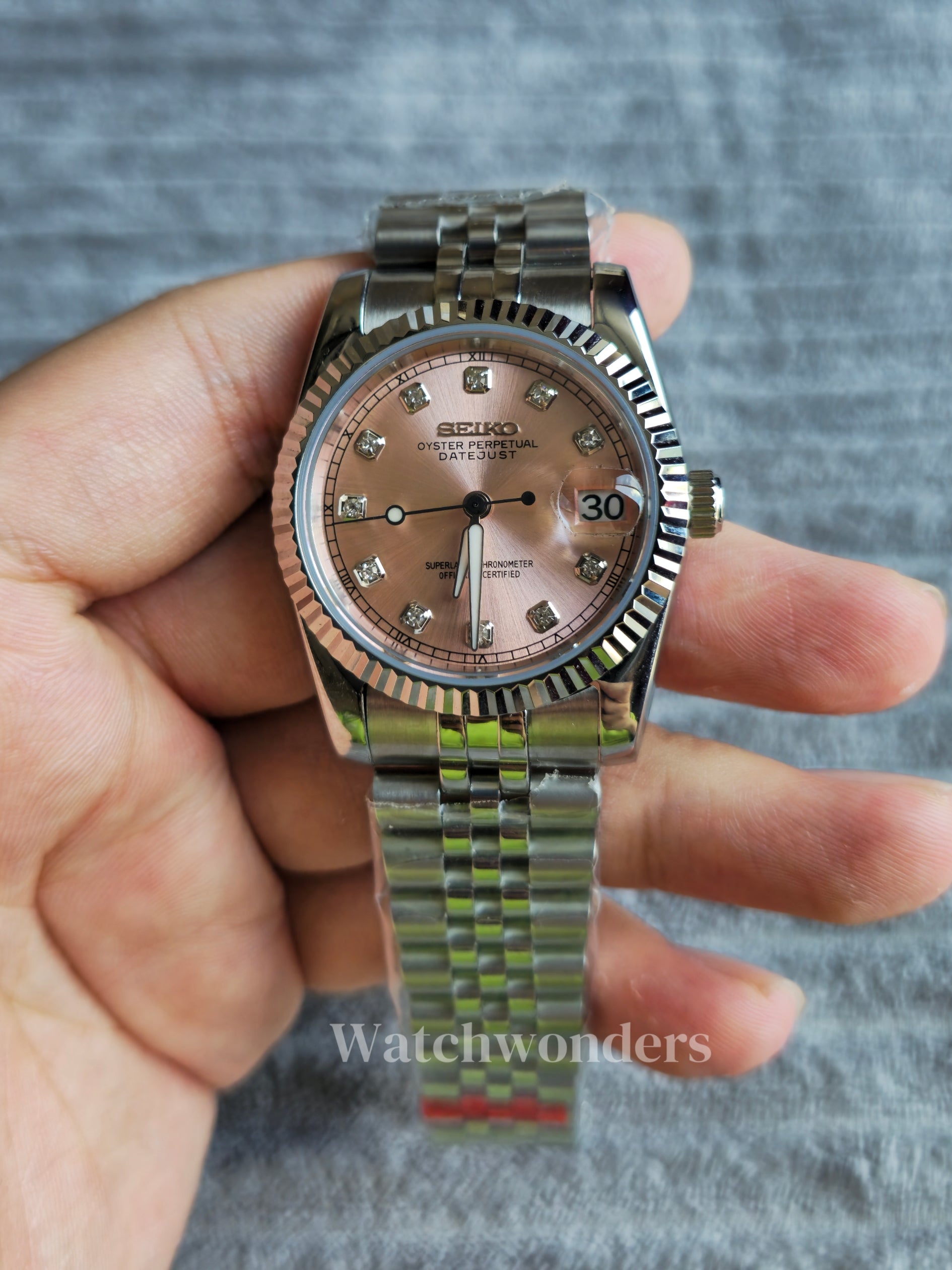 SEIKOMOD DATEJUST PINK DIAMOND 微粉砖石