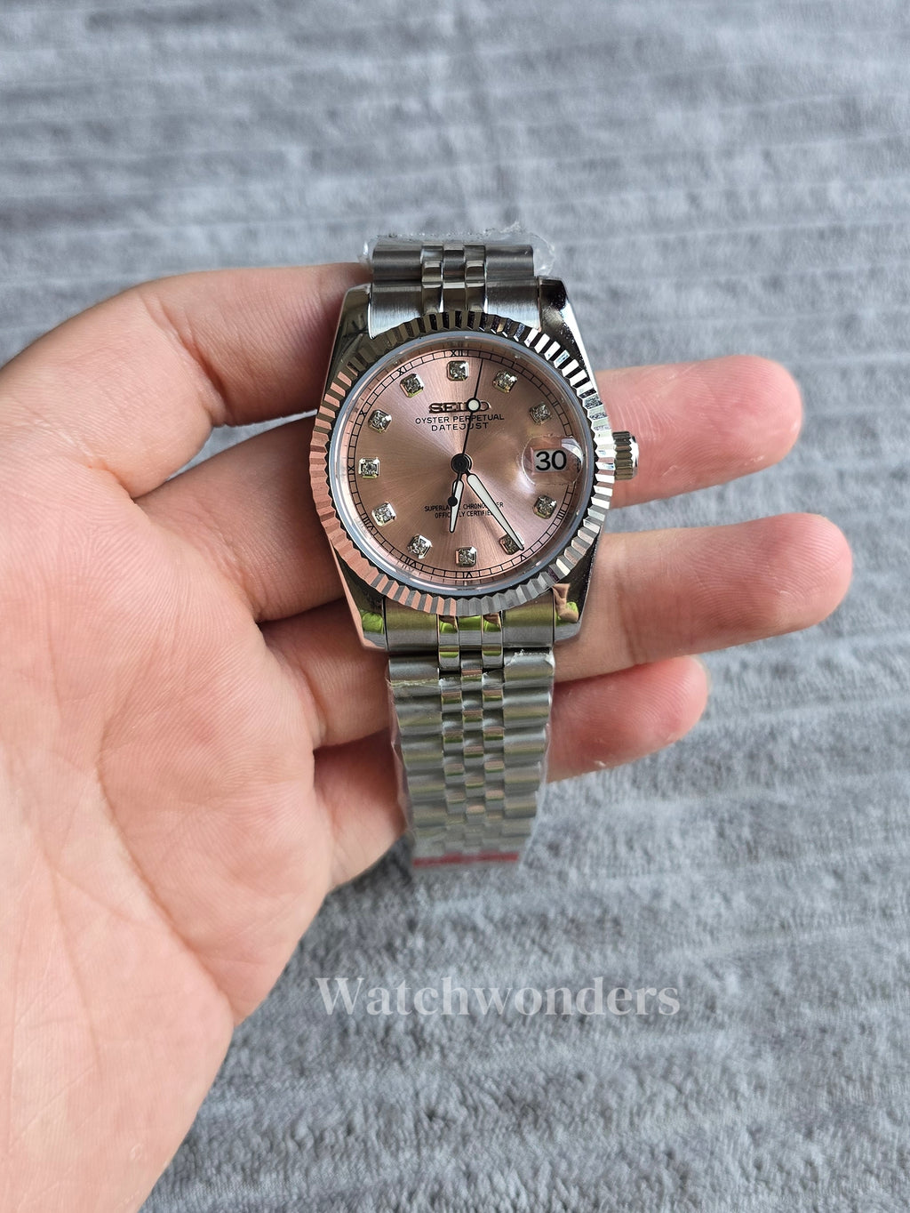 SEIKOMOD DATEJUST PINK DIAMOND 微粉砖石