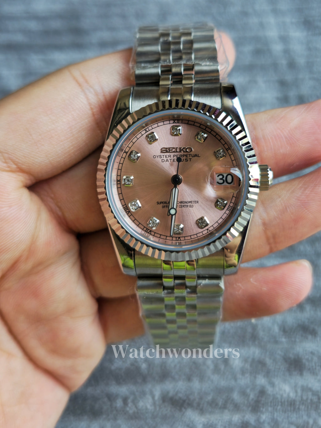 SEIKOMOD DATEJUST PINK DIAMOND 微粉砖石