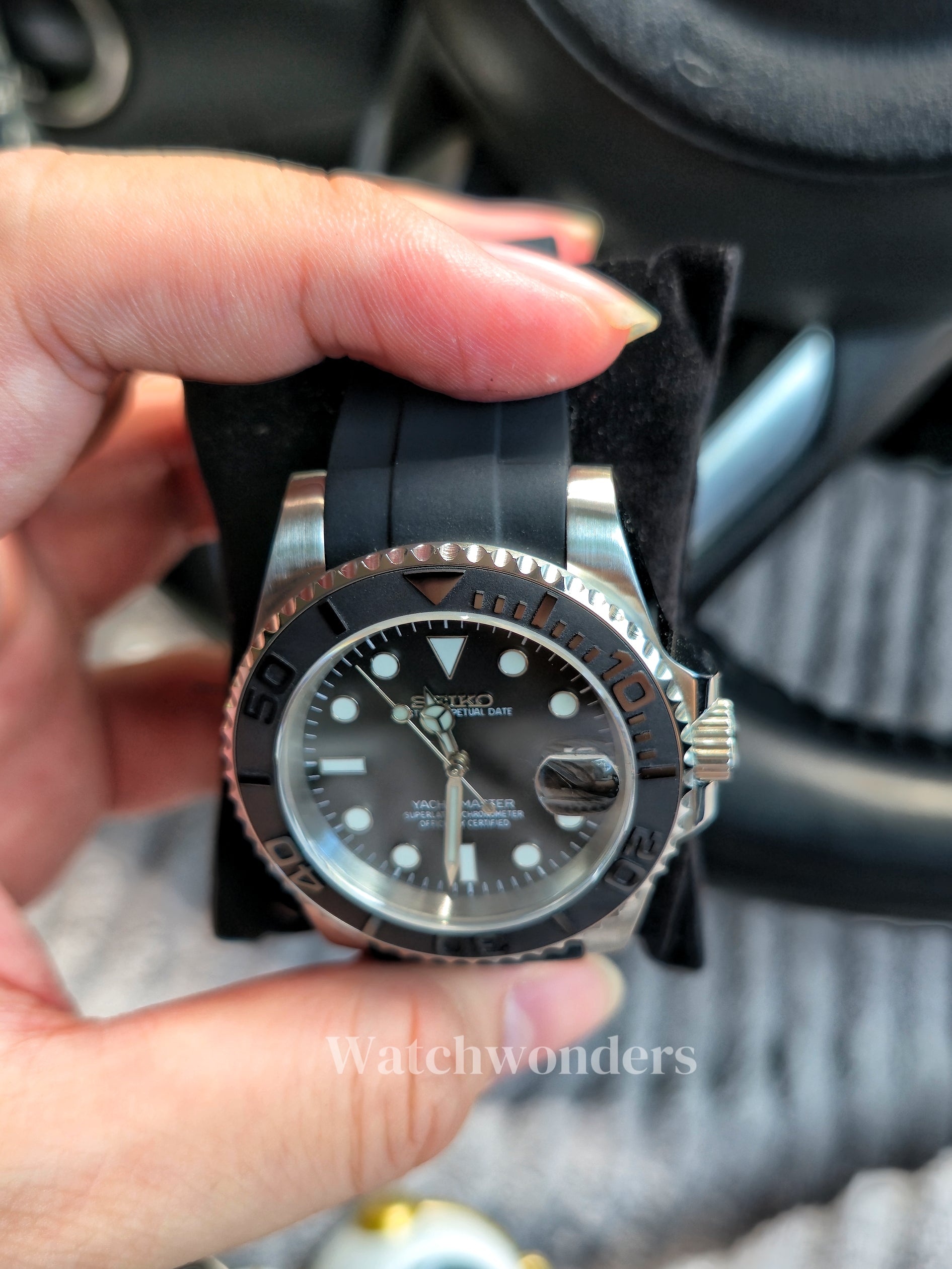SEIKOMOD YATCH MASTER SILVER BLACK黑银水挺